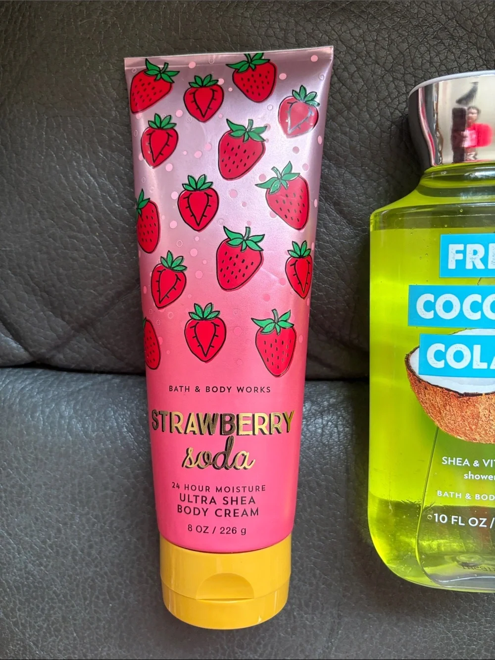Bath and body  summer set in strawberry soda and fresh coconut colada